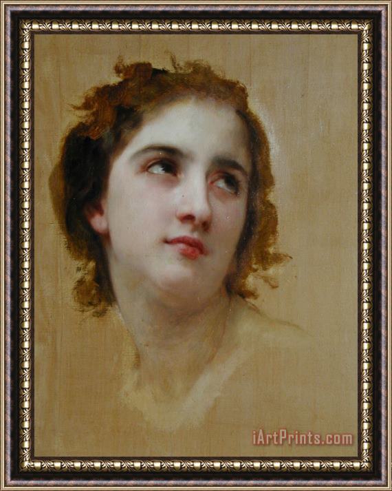 William Adolphe Bouguereau Sketch of a Young Woman [detail] Framed Print